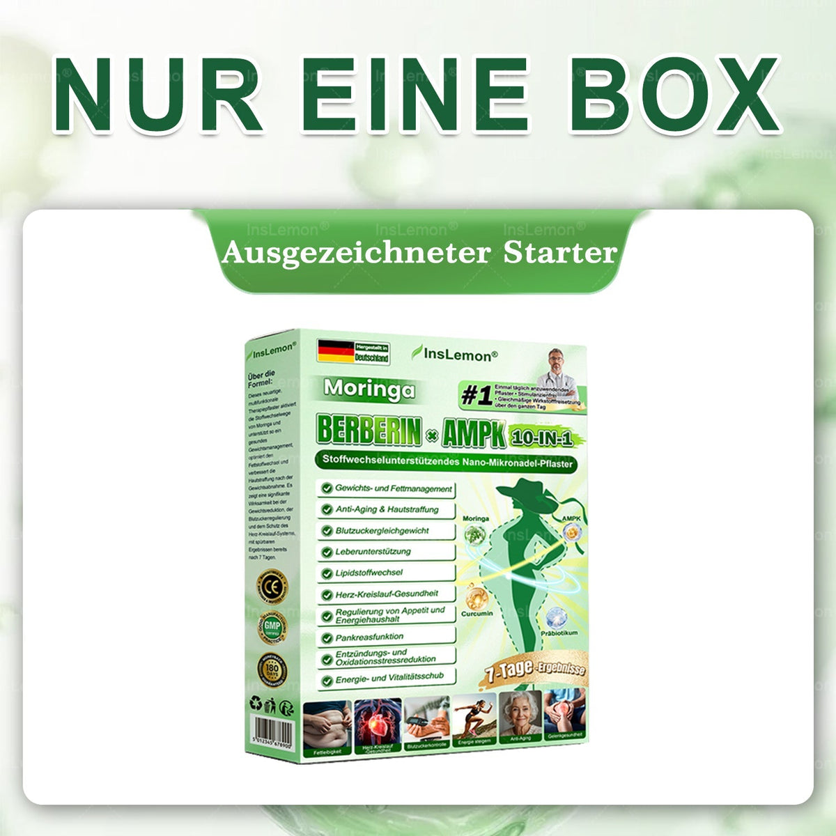InsLemon® Moringa × Berberin × AMPK 10-in-1 Nano-Mikronadel-Pflaster für Stoffwechsel-Support (1× täglich) ✅ Unterstützt Stoffwechsel, Appetitkontrolle, Energie & Gewichtsmanagement