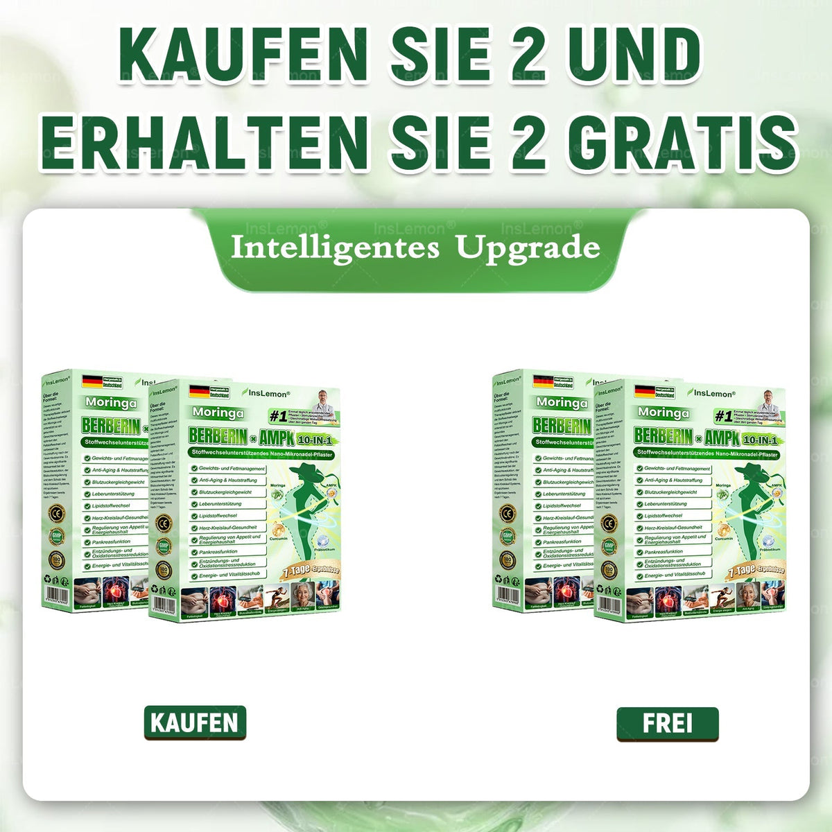 InsLemon® Moringa × Berberin × AMPK 10-in-1 Nano-Mikronadel-Pflaster für Stoffwechsel-Support (1× täglich) ✅ Unterstützt Stoffwechsel, Appetitkontrolle, Energie & Gewichtsmanagement