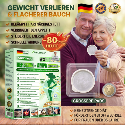 InsLemon® Moringa × Berberin × AMPK 10-in-1 Nano-Mikronadel-Pflaster für Stoffwechsel-Support (1× täglich) ✅ Unterstützt Stoffwechsel, Appetitkontrolle, Energie & Gewichtsmanagement